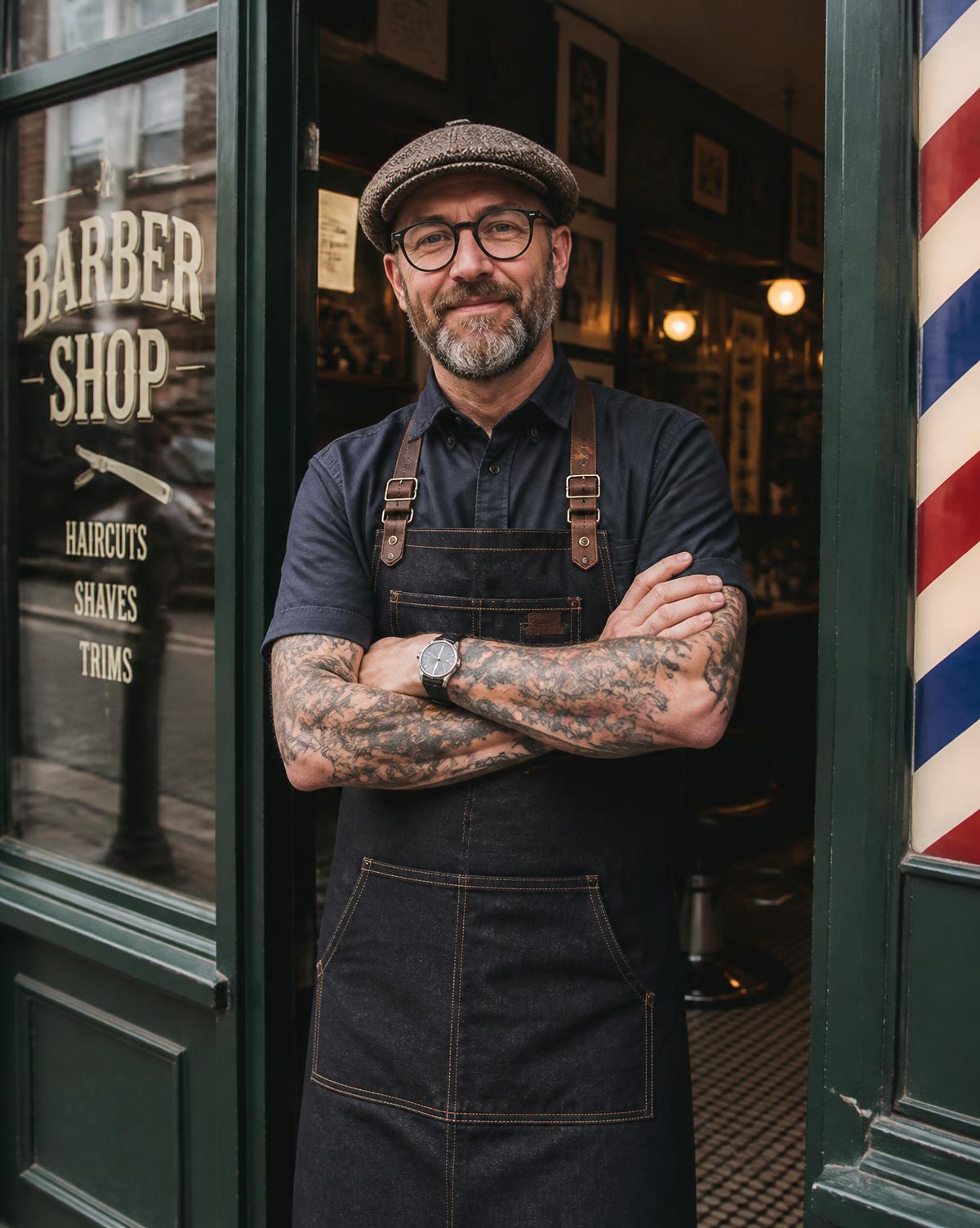 A small business owner at work
